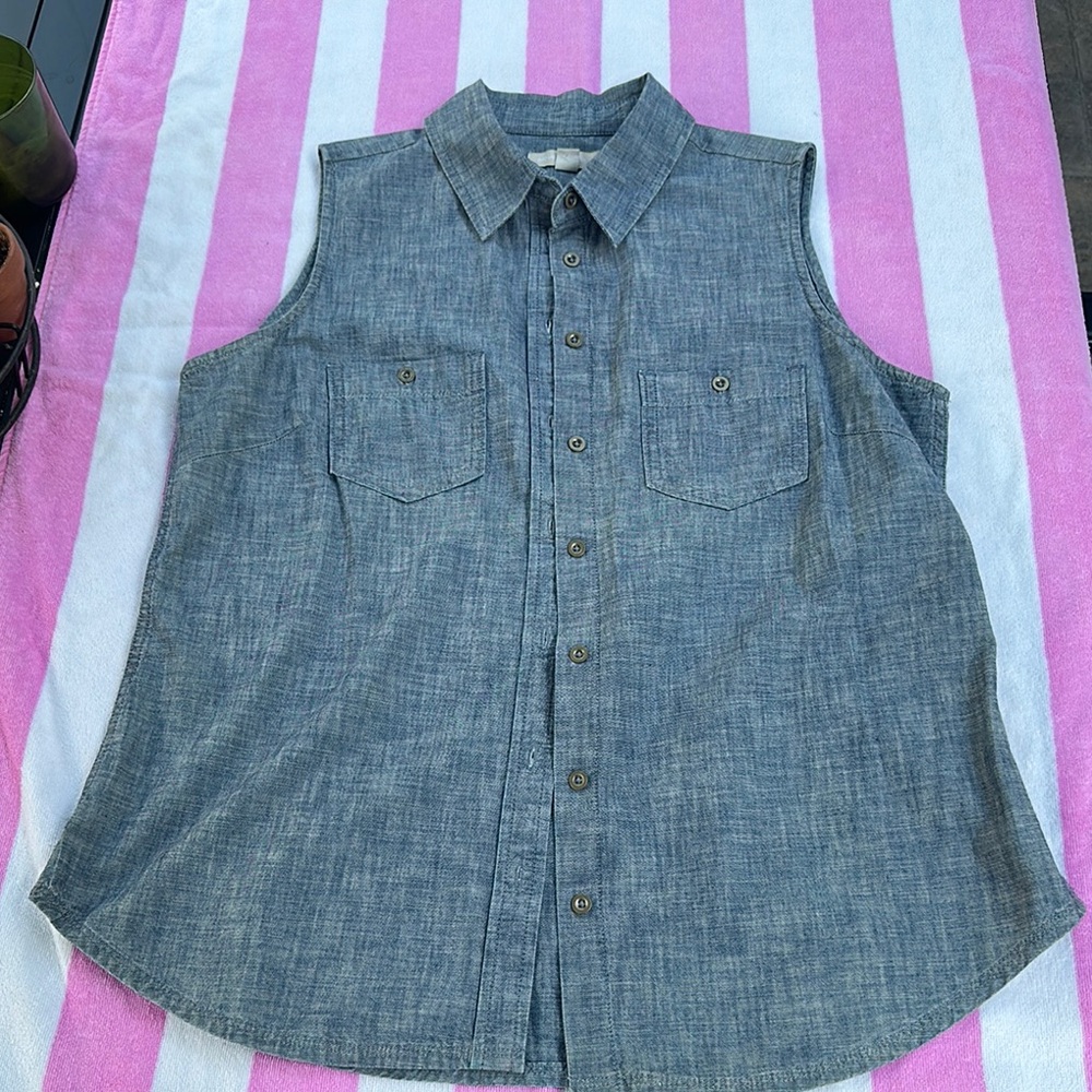 Banana Republic Blue Sleeveless Blouse